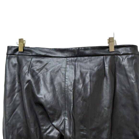 ZARA Faux Leather Black Pants XXL Womens Slim Ankle Modern Moto  NWT - Picture 4 of 12